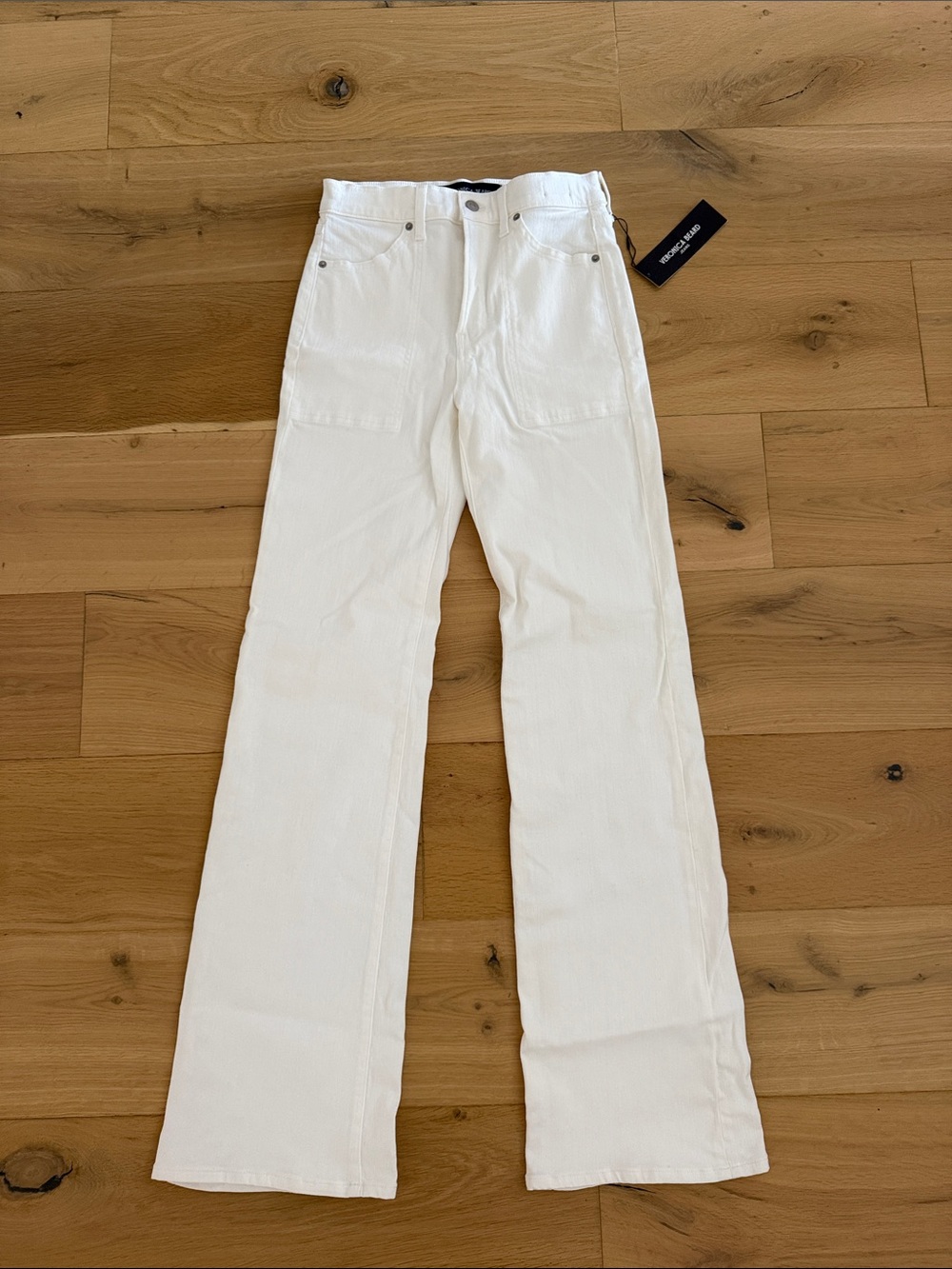 Veronica Beard White crosbie wide leg Jean